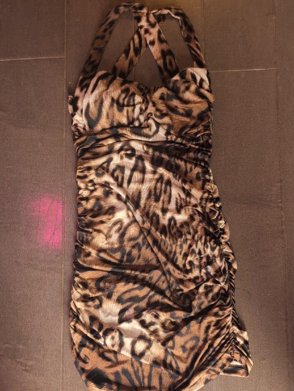 Playboy Leopard Print Halter Slip Dress - Picture 3 of 3